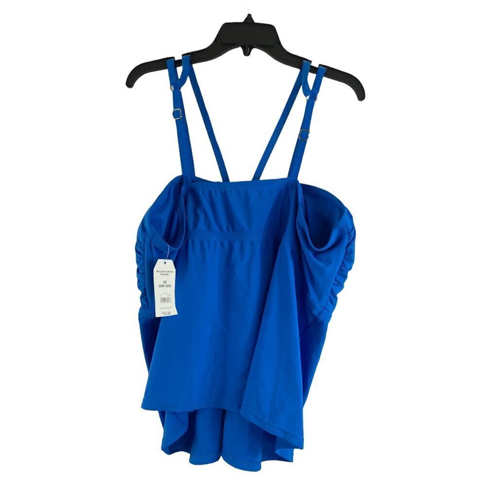 Time & Tru Women's Blue Empire 2-Piece Bathing Suit - Picture 2 of 9